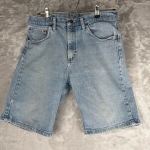 Vintage Wrangler Relaxed Fit Denim Shorts Mens 33 Light Wash Blue Stretch